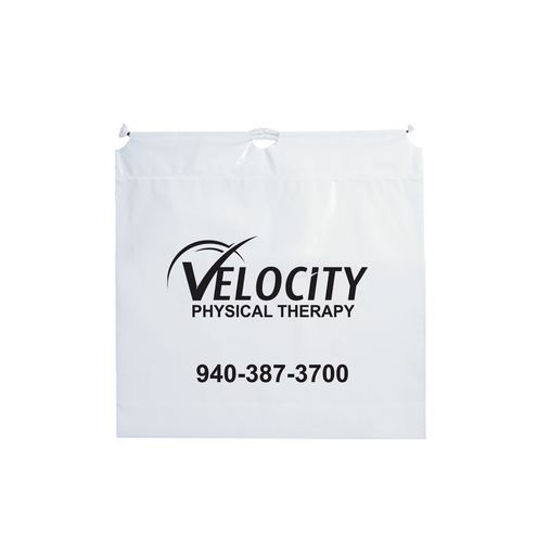 Custom Printed Cotton Cord Drawstring Plastic Bag (9"x12") - Flexo Ink - 12CC912-FI